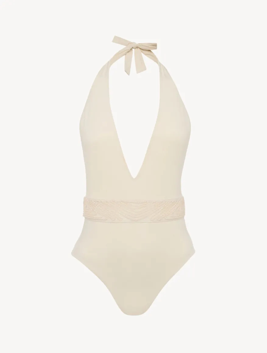 La Perla Bañador De Color Champán Con Cuentas