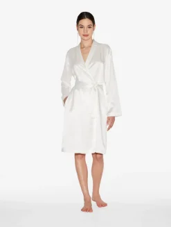 La Perla Bata Corta De Seda Blanca