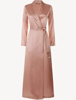 La Perla Bata Larga De Seda Rosa Empolvado