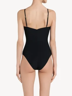 La Perla Body Acolchado Con Aros Y Escote En U Color Negro