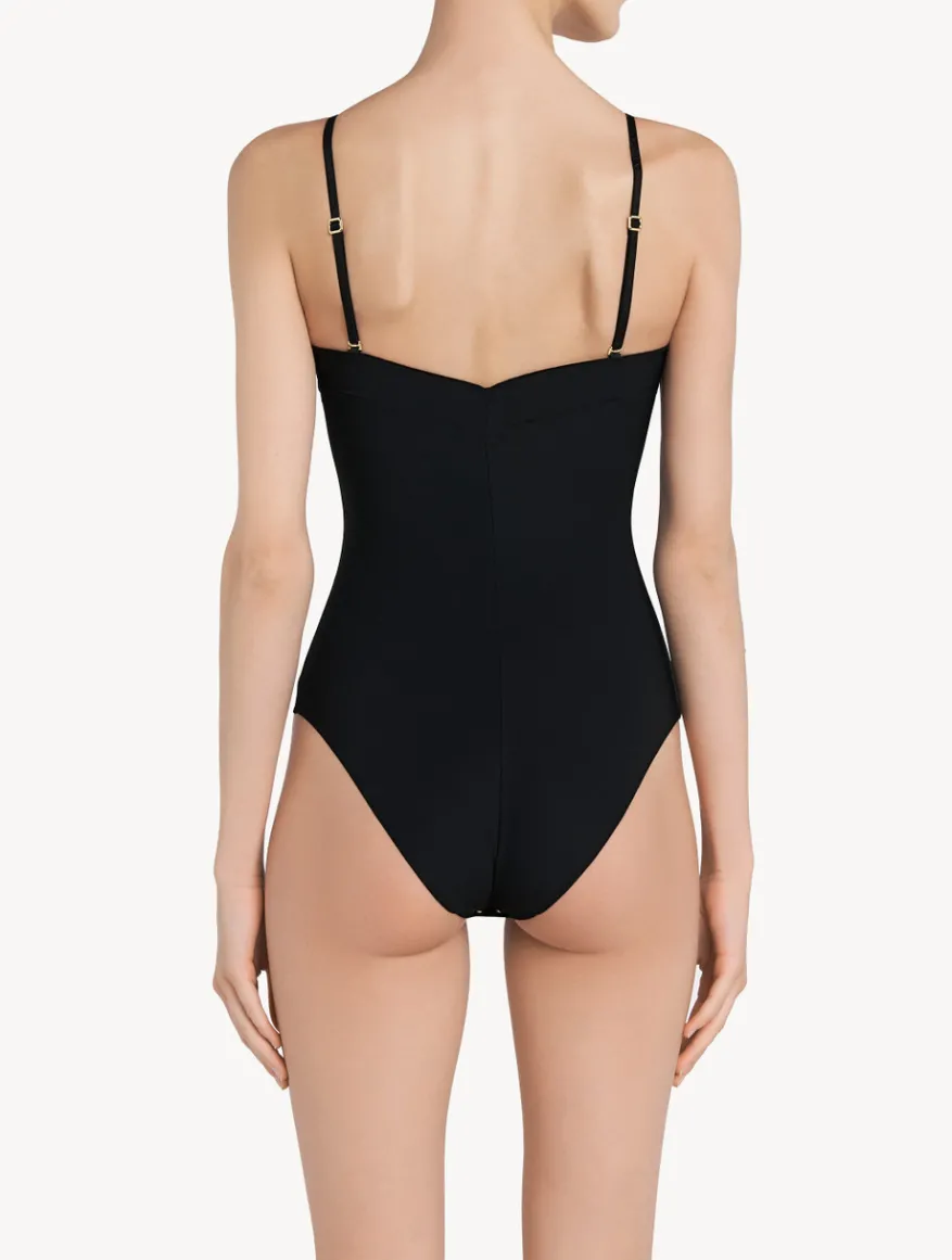 La Perla Body Acolchado Con Aros Y Escote En U Color Negro