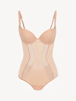 La Perla Body De Tul Elástico Beis
