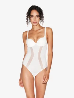 La Perla Body De Tul Elástico Blanquecino