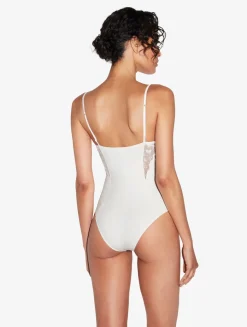 La Perla Body Hueso Con Tul Bordado