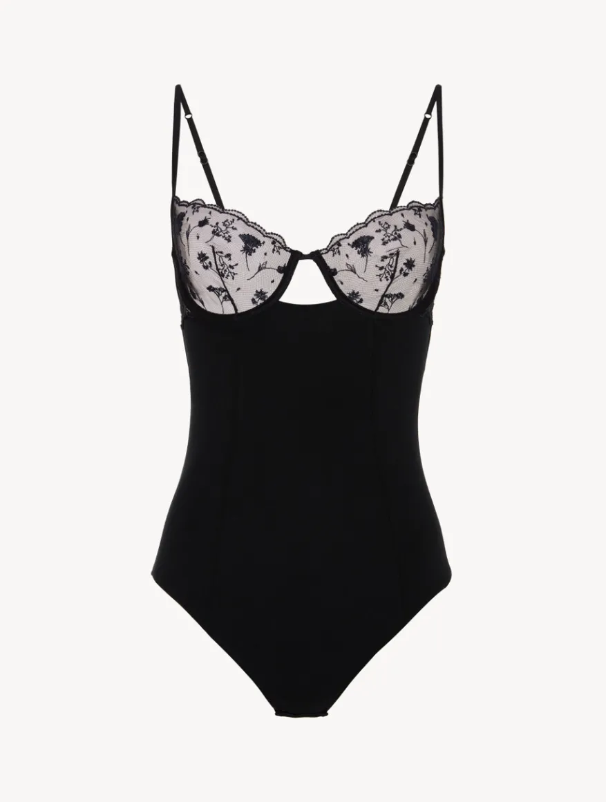La Perla Body Onyx Con Tul Bordado