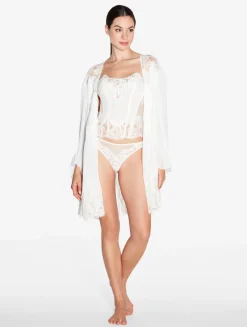La Perla Braguita Brasileña De Color Roto Con Encaje Leavers De Algodón