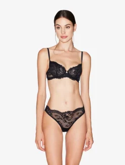 La Perla Braguita Brasileña De Encaje Negro