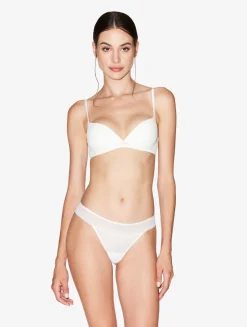 La Perla Braguita Brasileña De Tul Elástico Blanquecino