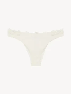 La Perla Braguita Brasileña En Lycra Blanquecina Con Macramé