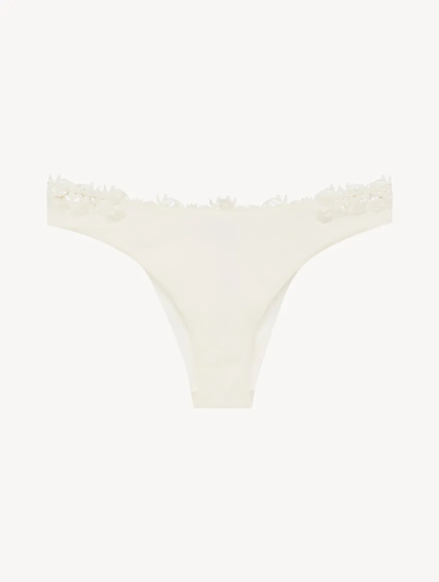 La Perla Braguita Brasileña En Lycra Blanquecina Con Macramé