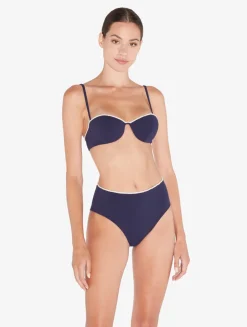La Perla Braguita De Bikini De Cintura Alta Con Monograma Marino
