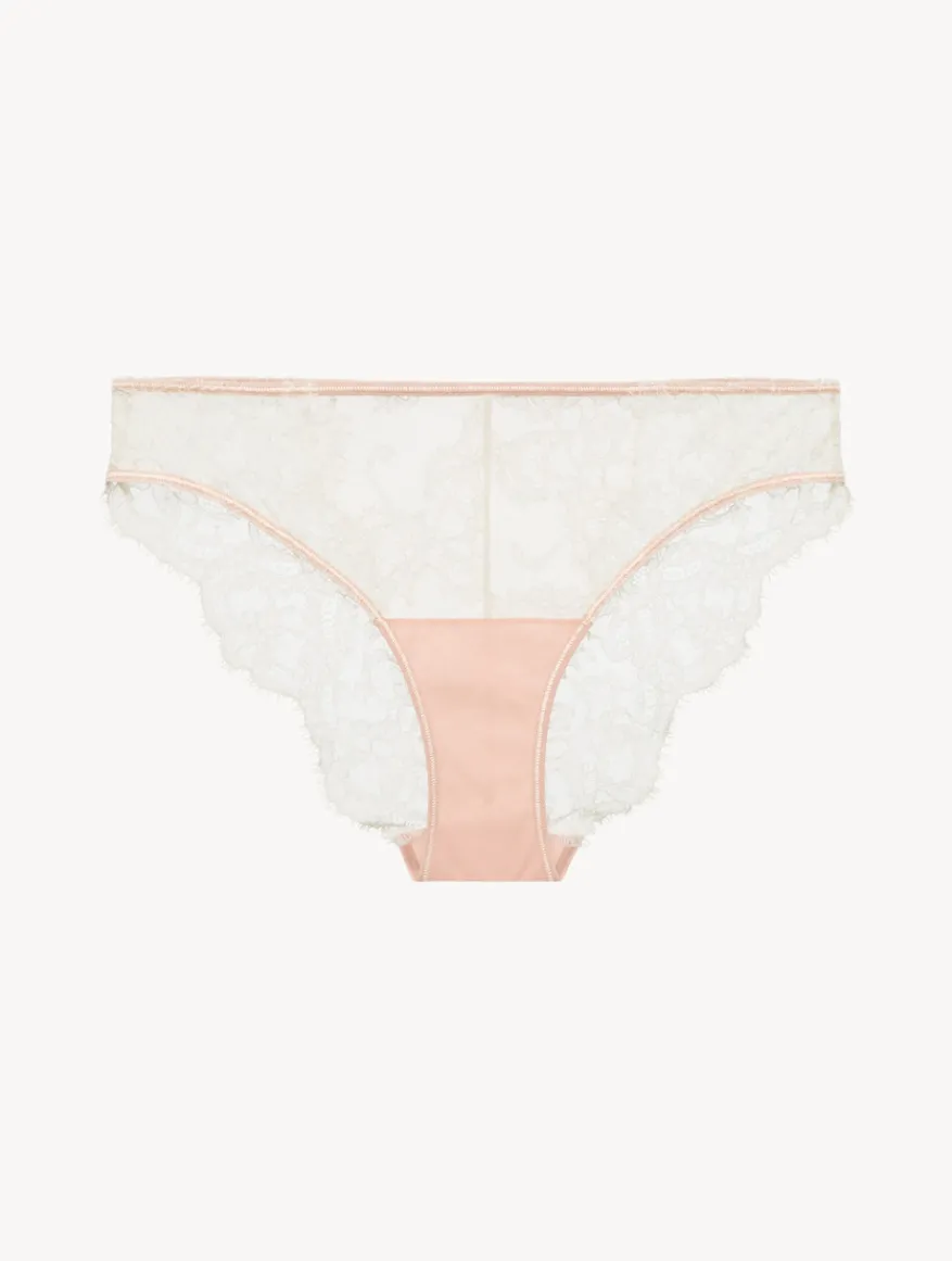 La Perla Braguita De Color Claro Y Rosa Nude Con Encaje Leavers