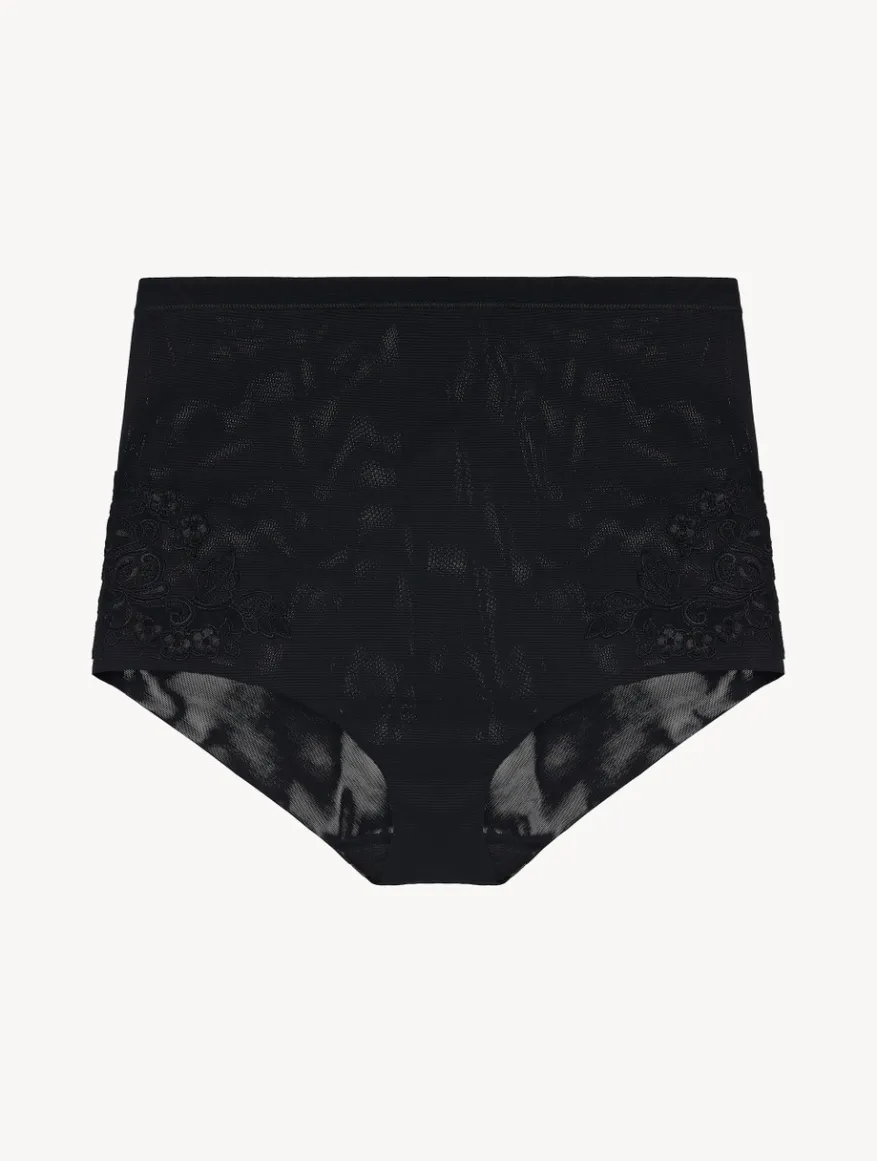 La Perla Braguita De Talle Alto En Tul Elástico Negro