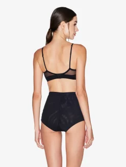 La Perla Braguita De Talle Alto En Tul Elástico Negro