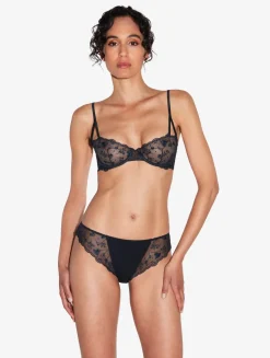 La Perla Braguita En Onyx Con Tul Bordado