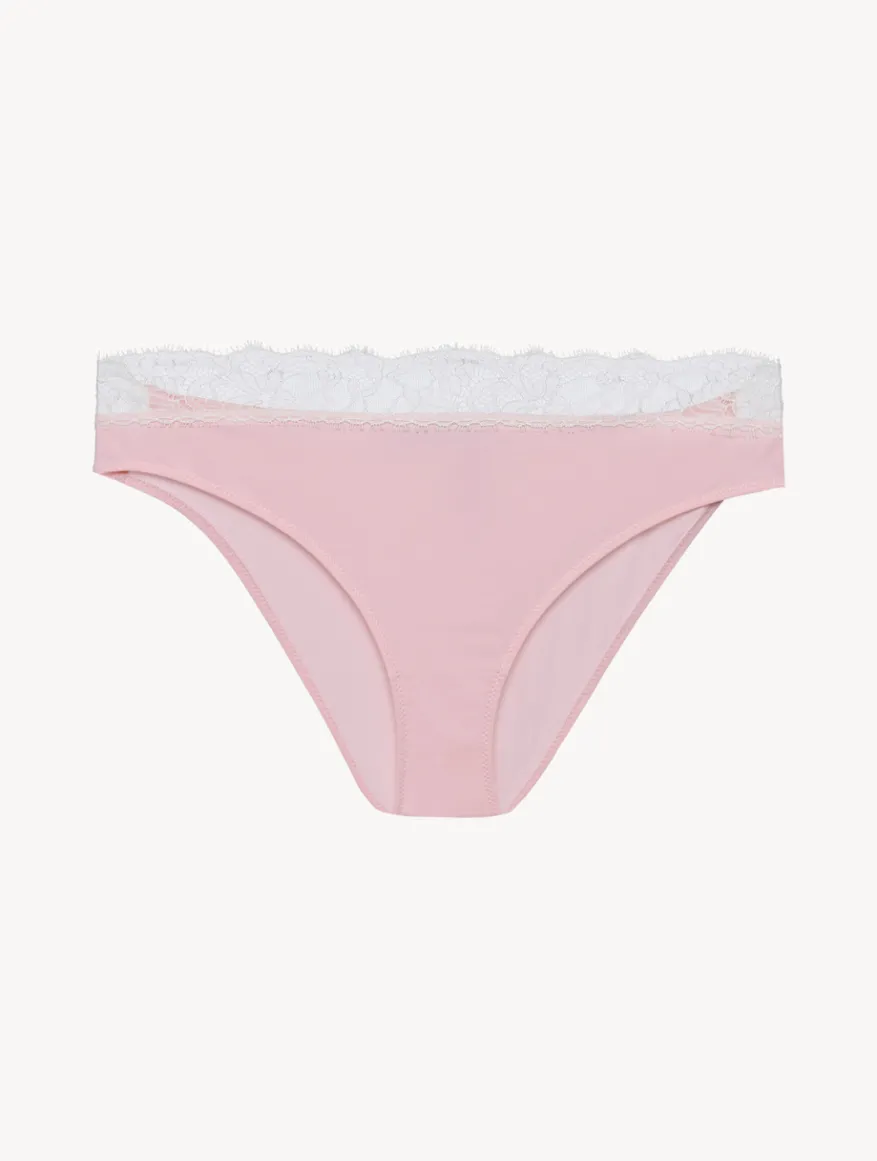 La Perla Braguita Talle Medio De Encaje En Rosa Y Crema