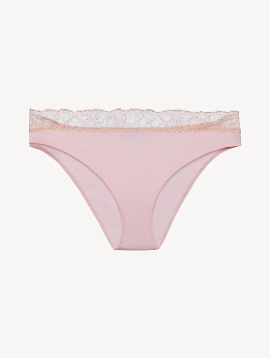 La Perla Braguita Talle Medio De Encaje En Rosa Empolvado Y Arena