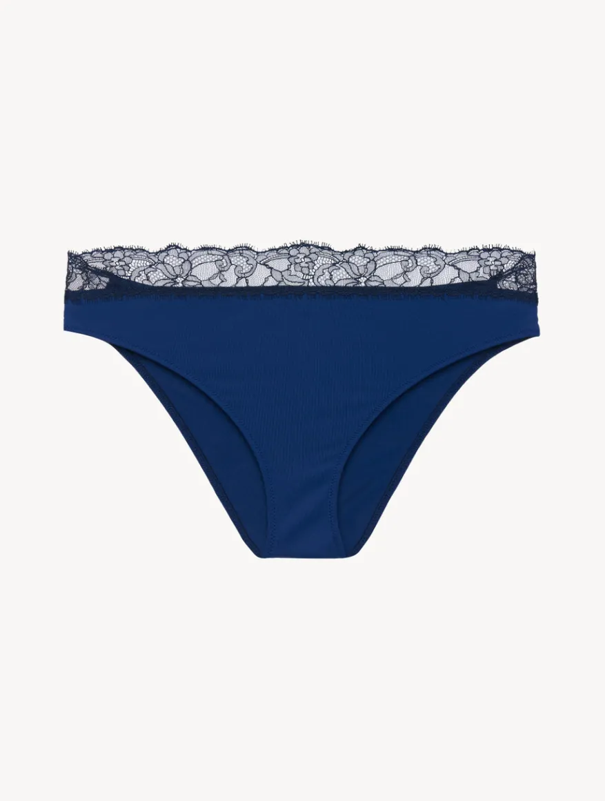 La Perla Braguita Talle Medio De Encaje En Azul Y Negro