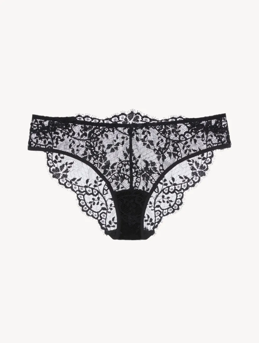 La Perla Braguita Talle Medio Negra De Encaje Leavers