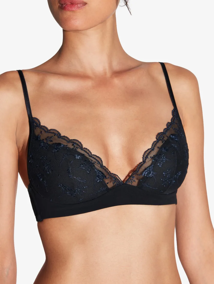 La Perla Bralette Onyx Con Tul Bordado
