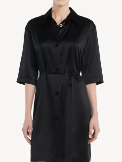 La Perla Camisa Larga De Seda Negra