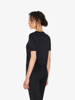 La Perla Camiseta De Pijama En Modal Con Tul Bordado Negro