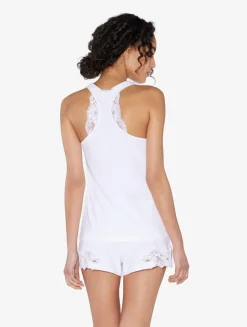 La Perla Camiseta De Tirantes Con Espalda Nadadora De Algodón Blanco