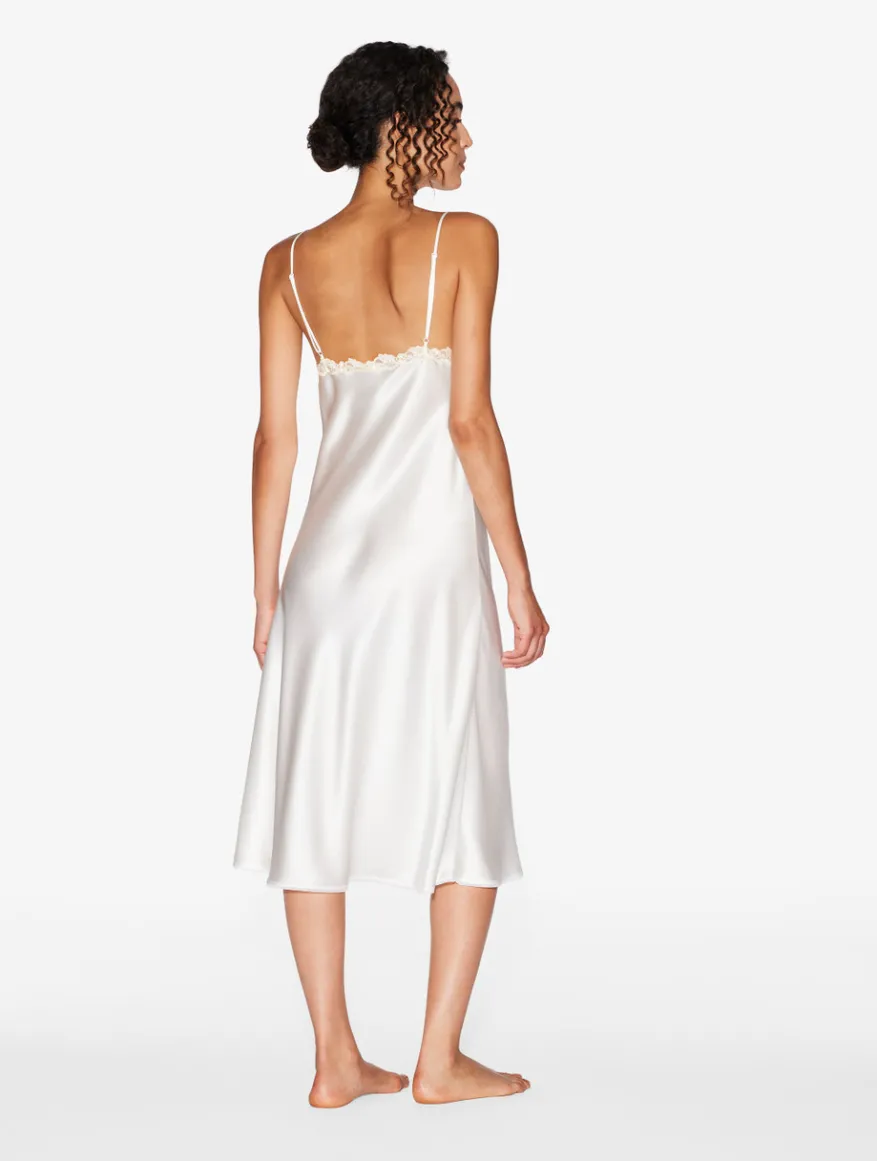 La Perla Camisón Corto De Raso De Seda Con Frastaglio