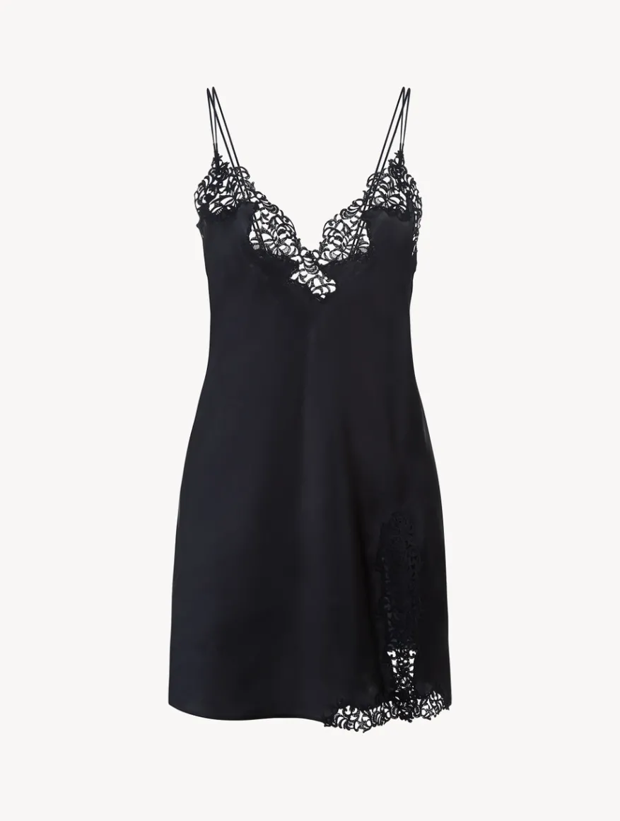 La Perla Camisón Escotado Negro Con Macramé