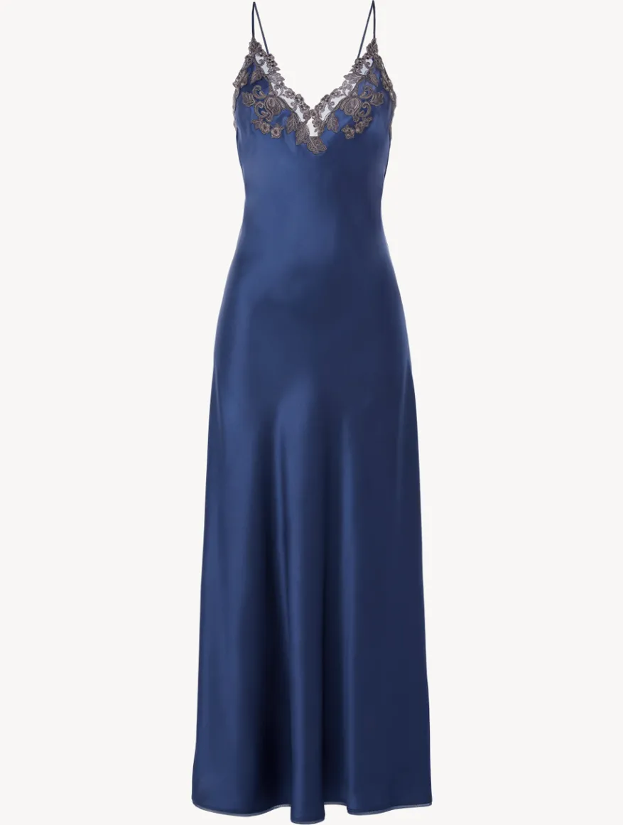 La Perla Camisón Largo Oscuro Con Frastaglio