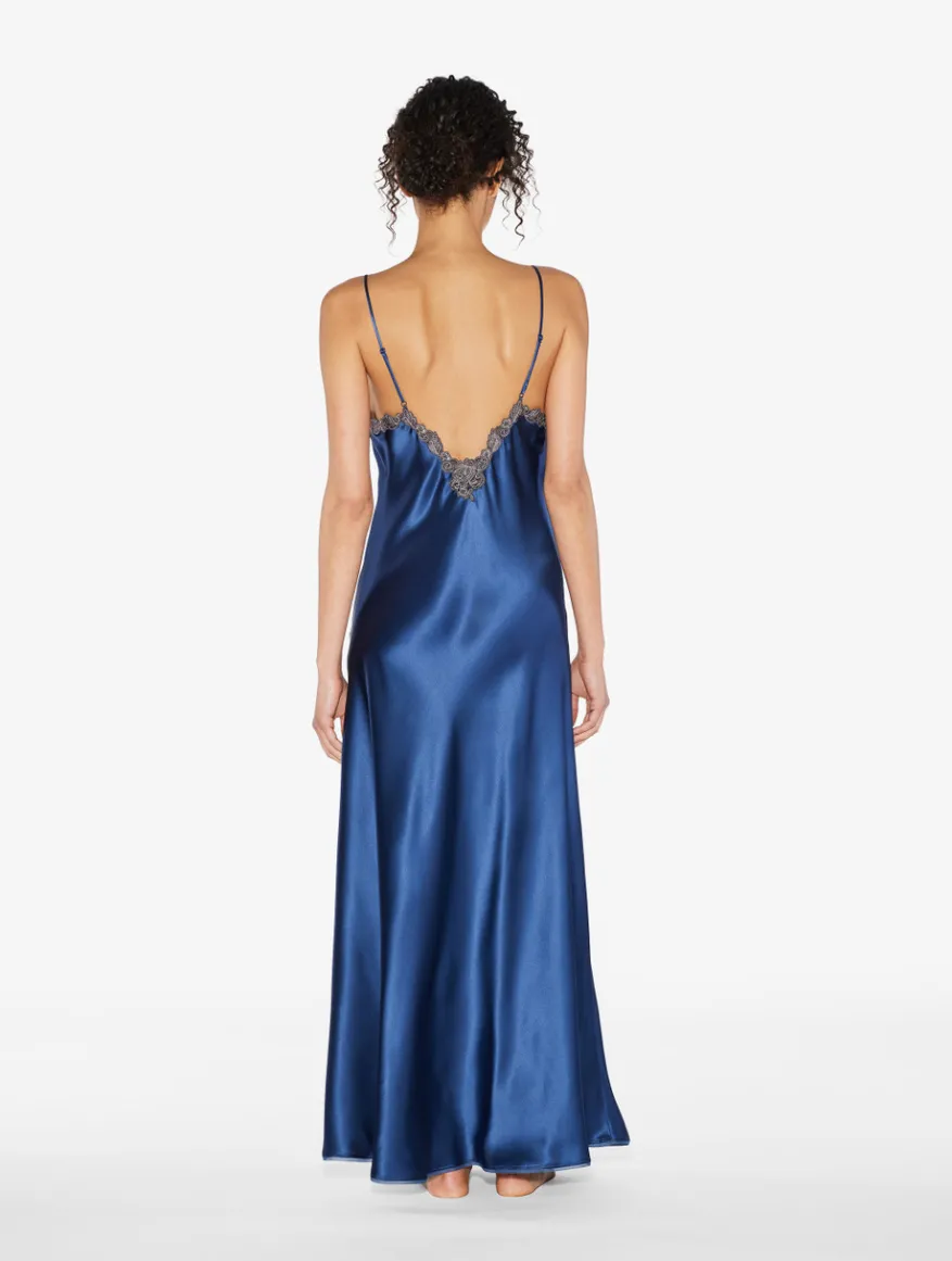 La Perla Camisón Largo Oscuro Con Frastaglio