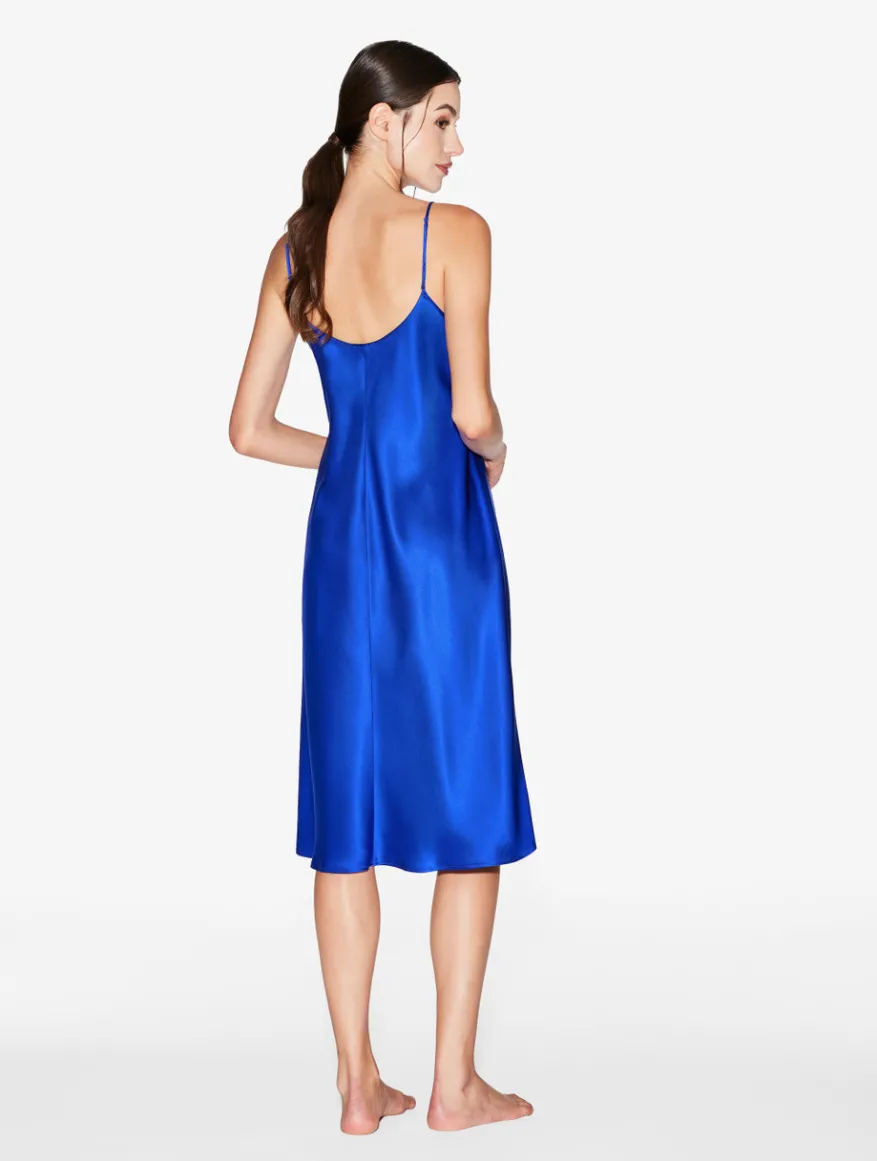 La Perla Camisón Midi De Seda En Color Eléctrico