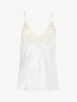 La Perla Camisola De Seda Blanca Con Frastaglio Color Marfil