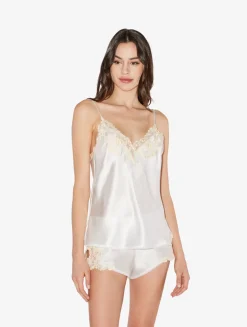 La Perla Camisola De Seda Blanca Con Frastaglio Color Marfil