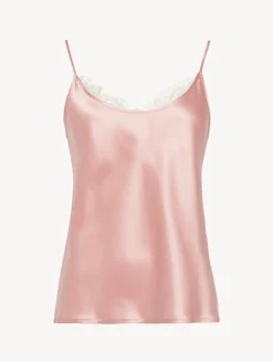 La Perla Camisola De Seda Con Encaje Leavers De Color Rosa