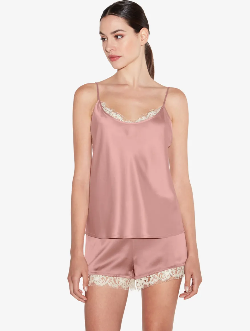 La Perla Camisola De Seda Con Encaje Leavers De Color Rosa