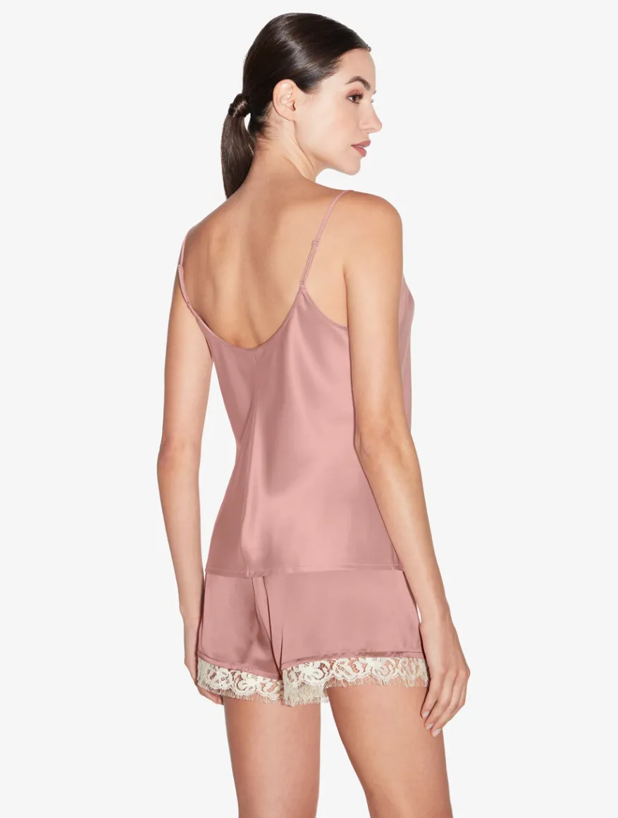 La Perla Camisola De Seda Con Encaje Leavers De Color Rosa