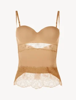 La Perla Corsé De Lycra® Con Encaje Chantilly Color Carne