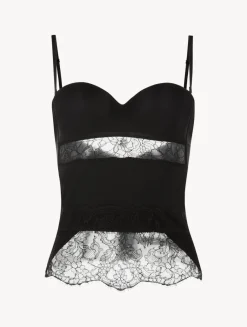 La Perla Corsé De Lycra® Con Encaje Chantilly Color Negro