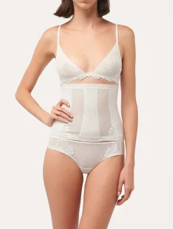 La Perla Corsé De Tul Elástico Blanquecino