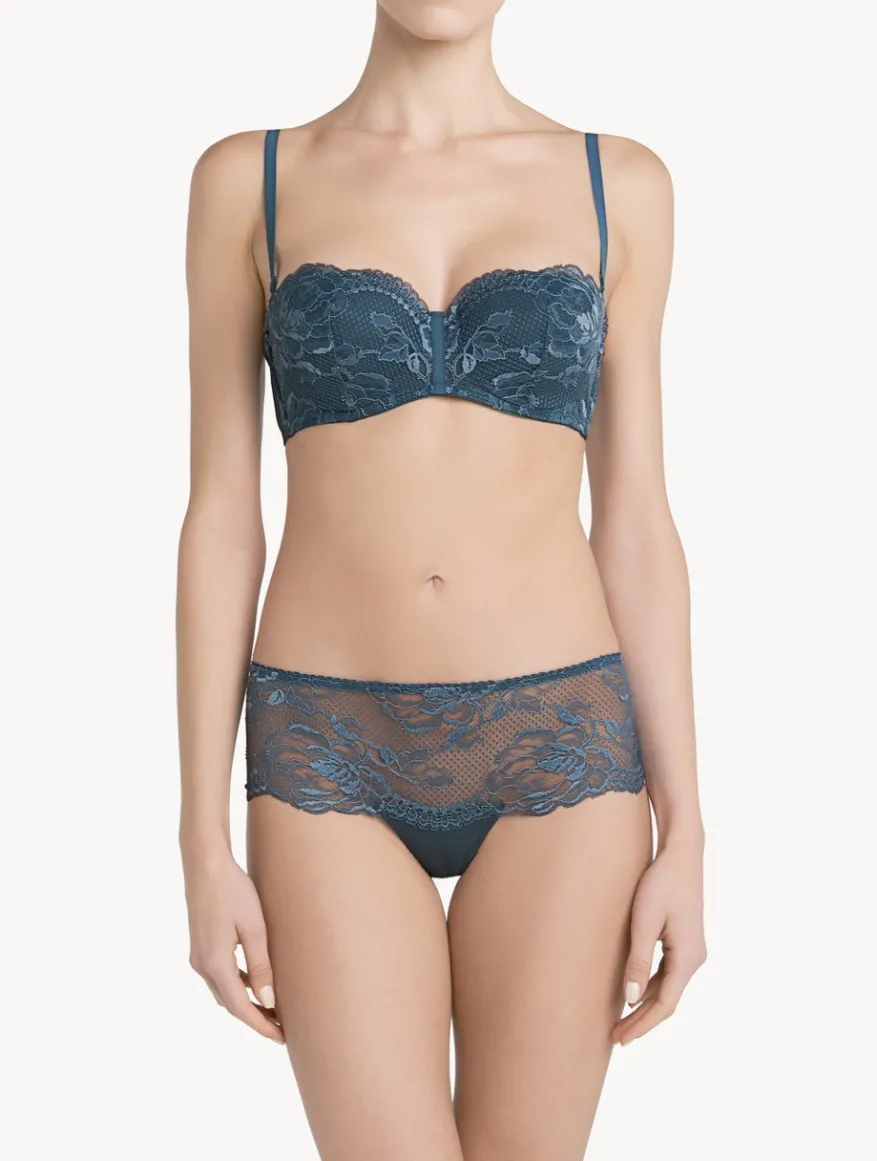 La Perla Culote Tipo Pantalón Corto De Encaje Azul Oscuro