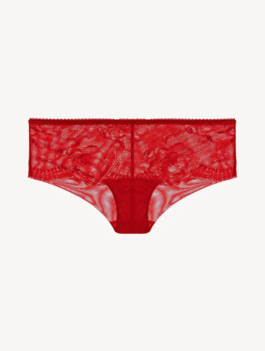 La Perla Culote Tipo Pantalón Corto De Encaje Rojo