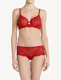 La Perla Culote Tipo Pantalón Corto De Encaje Rojo