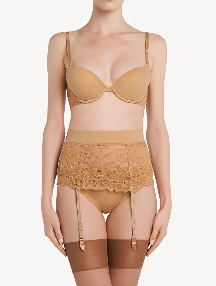 La Perla Liguero Control Fit De Lycra® Con Encaje Chantilly Color Carne