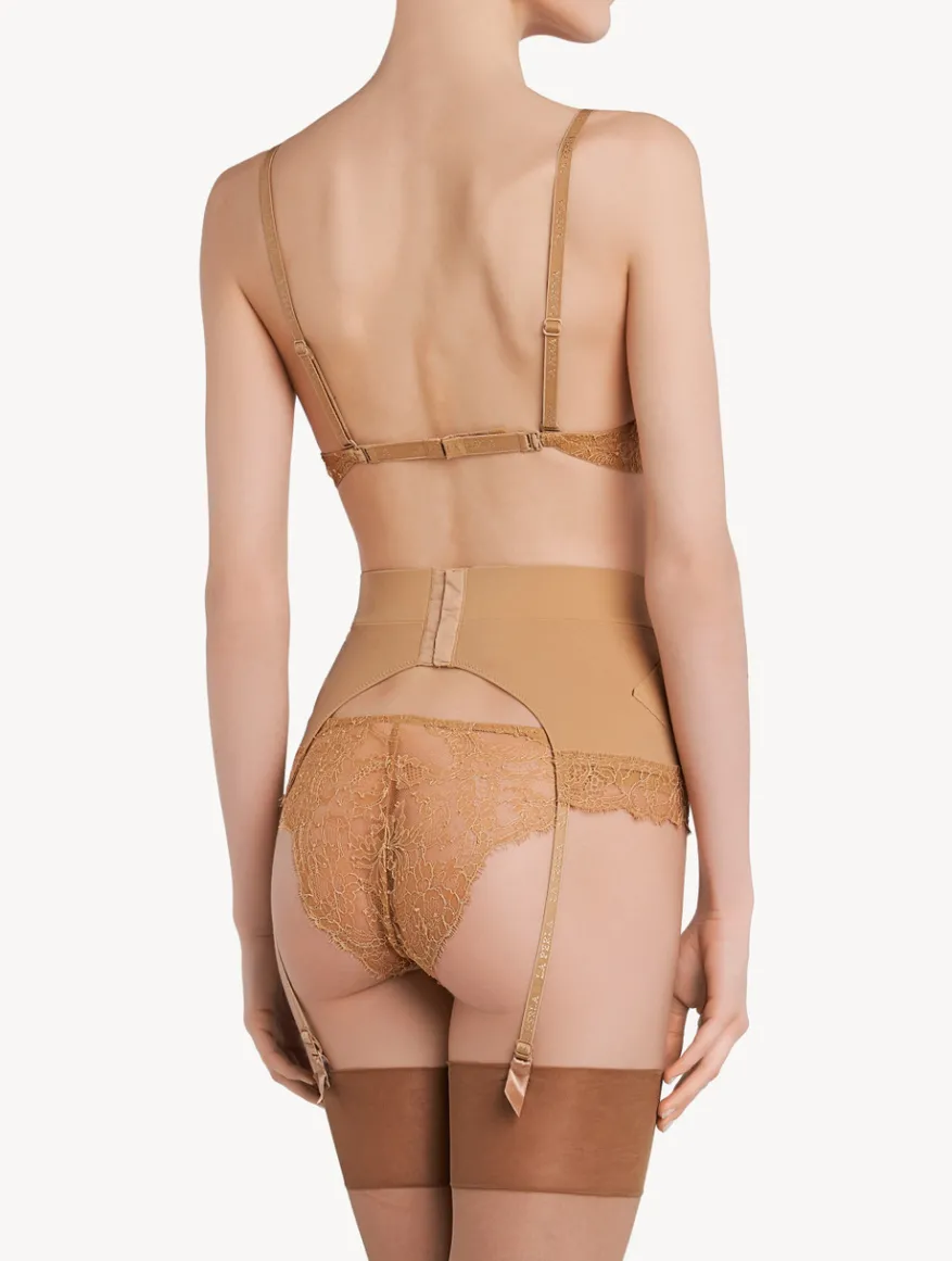 La Perla Liguero Control Fit De Lycra® Con Encaje Chantilly Color Carne