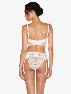 La Perla Liguero De Color Roto Con Encaje Leavers De Algodón