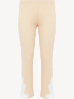 La Perla Pantalón Acanalado En Mezcla De Cachemir De Color Halo Con Frastaglio