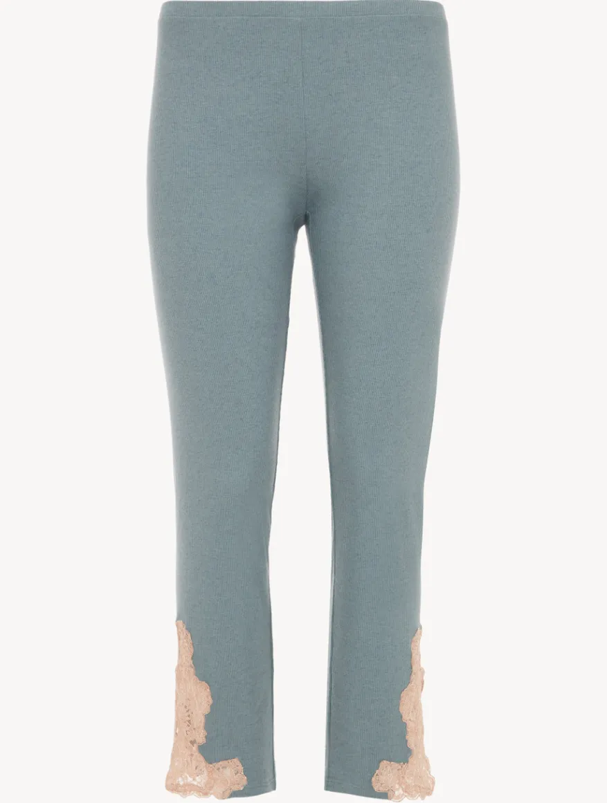 La Perla Pantalón Acanalado En Mezcla De Cachemir Sleepy Dream Con Frastaglio
