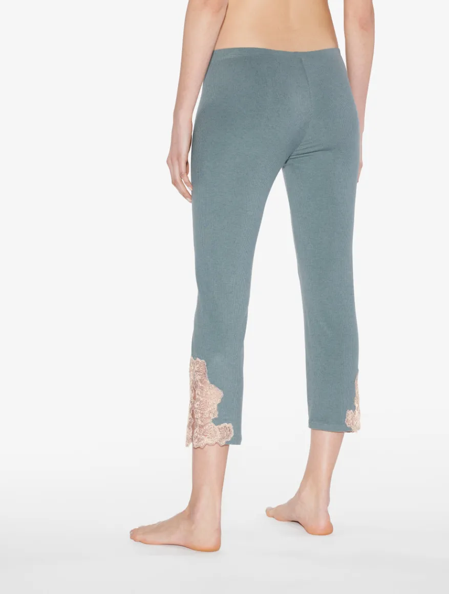 La Perla Pantalón Acanalado En Mezcla De Cachemir Sleepy Dream Con Frastaglio