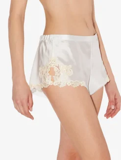 La Perla Pantalón Corto De Pijama Blanco Con Frastaglio Color Marfil